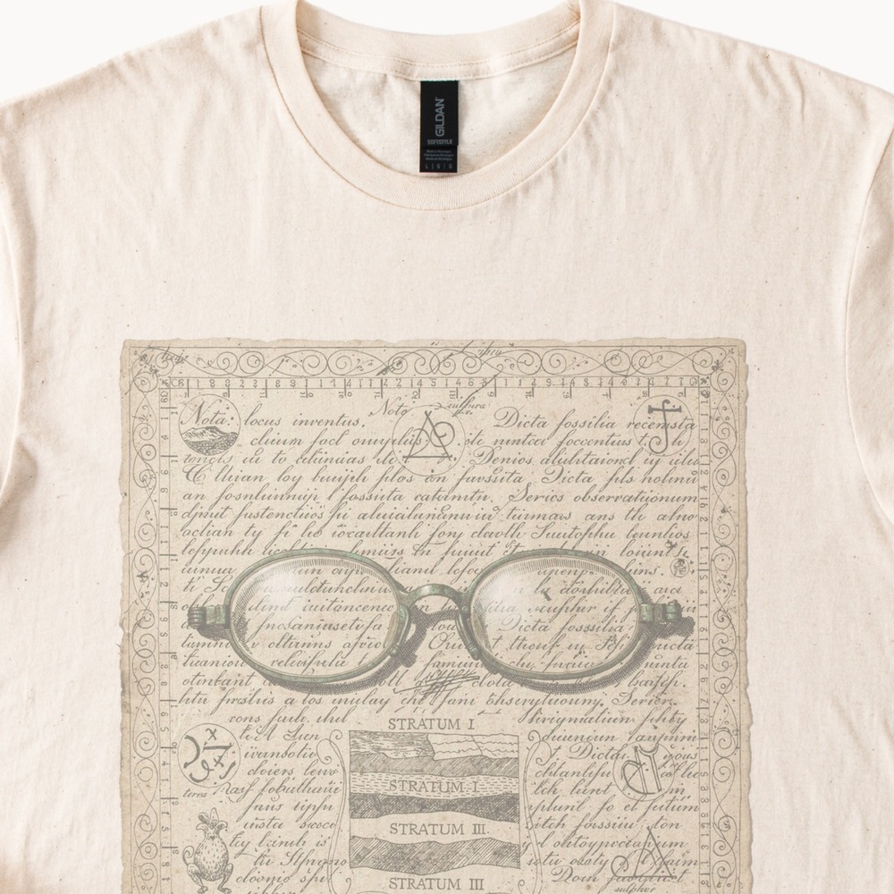 Vintage Style Latin Text Boho Tee Antique Manuscript